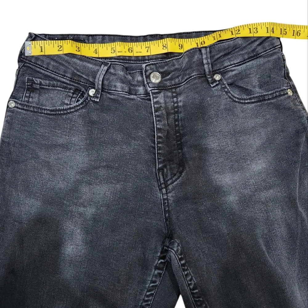 True Religion Jenny Curvy Faded Black High Rise Row Ham Skinny Jeans 32